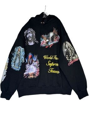 Supreme x Art Dealer Stickers Hooded Sweatshirt Black XL FW26 Hoodie NEW